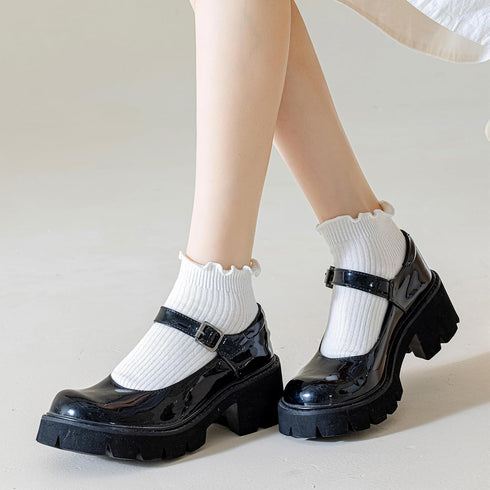 Mcool Mary Womens Ankle Ruffle Socks Casual Cotton Frilly Breathable Cute Knit Lettuce Trim No Show Socks 6 Pack...