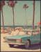 Posterizer 1 pcs-vintage retro cars on the beach poster 2-Retro Art-Landscape & Nature Art- Gift for Nature, Surfers and Beach Lovers- unframed wa...