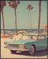 Posterizer 1 pcs-vintage retro cars on the beach poster 2-Retro Art-Landscape & Nature Art- Gift for Nature, Surfers and Beach Lovers- unframed wa...
