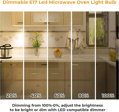 E17 led Microwave Bulb Warm White 3000K, No Dimmable 20W 30W 35W Halogen 120V Microwave Appliance Equivalent Replacement Refrigerator Bulbs 6 Pack...