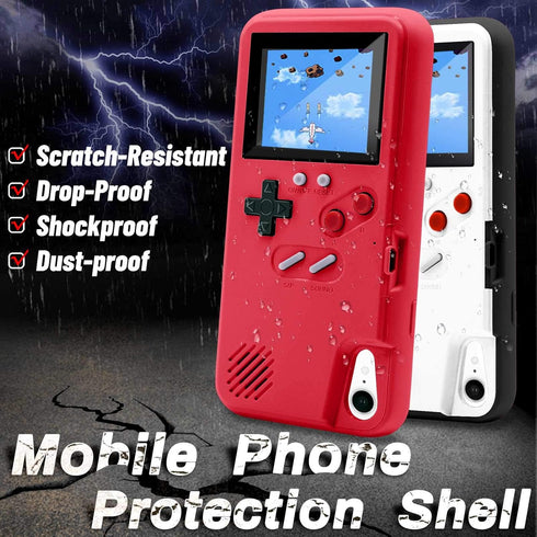 Game Case for iPhone, Retro Protective Case with Own Power Supply, 36 Small Games, Colour Display, Video Game Case for iPhone 6/6s/7/8/SE2 (Red)...