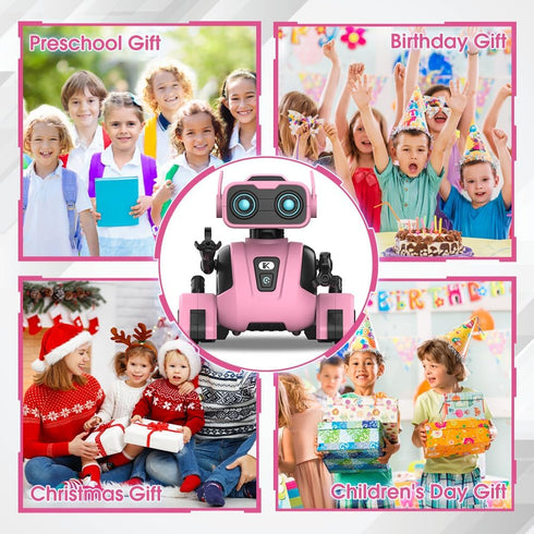 Robot Toys for Girls Boys - Remote Control Robots for Kids,RC Robots with LED Eyes,Auto-Demonstration,Dance Moves, Music, and Flexible Head & Arms...