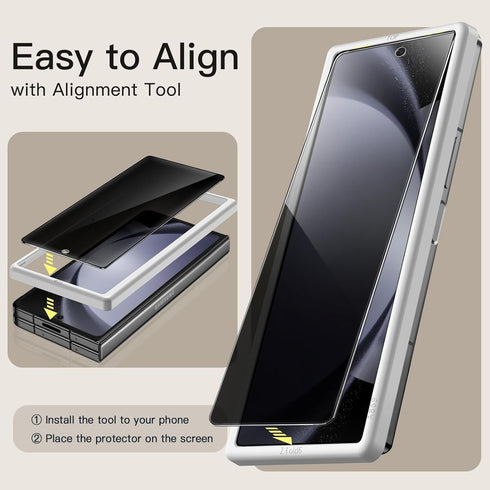 JETech Front Privacy Screen Protector for Samsung Galaxy Z Fold 6, Anti-Spy Tempered Glass Film with Easy Installation Tool, Case-Friendly, 2-Pack...