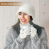 2 Sets Winter Knit Hats Gloves Scarf for Women Ribbed Knit Hat with Brim Winter Beanie Slouchy Women Touch Screen Gloves and Fleece Neck Warmer Sc...
