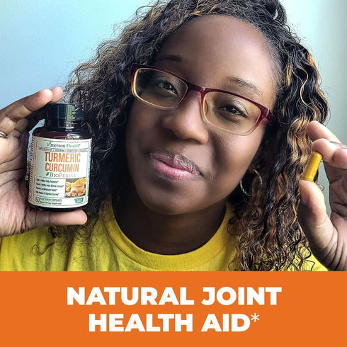 Turmeric Curcumin with Black Pepper Extract (Bioperine) & Organic Tumeric Vegan Joint Support Supplement. 95% Curcuminoids Turmeric Supplement for...