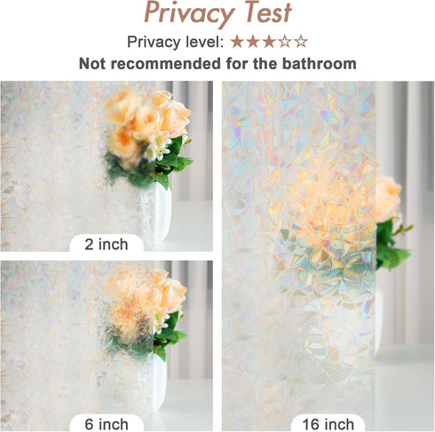 Haton Window Privacy Film, Stained Glass Rainbow Film Decorative Window Clings, Static Cling Sun Blocking Stickers Decals Coverings Tint for Home ...