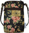 Tainada Women Crossbody Shoulder Travel Zippered Wallet Purse Clutch Phone Bag w/Detachable Strap (Floral Pattern Black)...