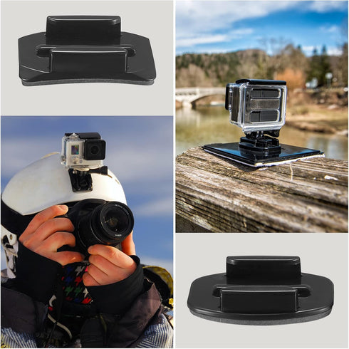 Fulushouxi 18 Set Helmet Adhesive Sticky Mount, Compatible with GoPro Hero 10/9/8/7, Fusion, 6/5/4, Session, Action Camera...