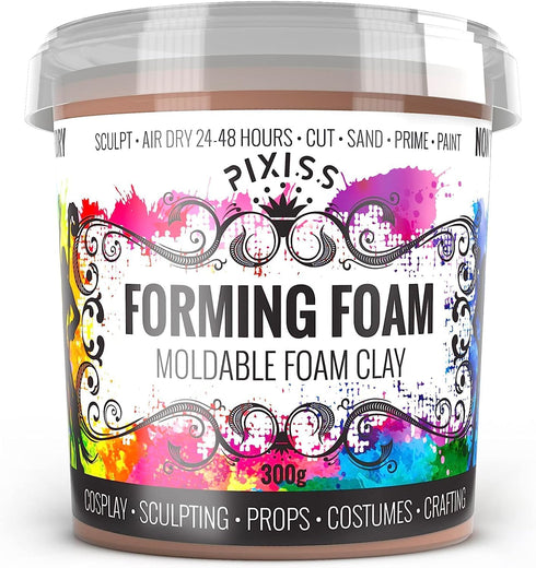 Foam Clay Sculpting Foam for Cosplay (300 Gram Beige), 14 Sculpting Tools, Craft Knife with Extra Blades and Sculpting Points, Soft Air Dry Moldab...
