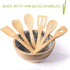 Huji Bamboo Wooden Spoons For Cooking Set Wooden Spatula Spoon Nonstick Kitchen Utensils...