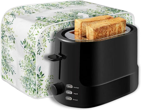 Toaster Cover Microwave Toaster Oven Grill Cover Compatible with 4 Slice Toaster Dust Protection Washable Stain Resistant Gift for Women, Leaf Gre...
