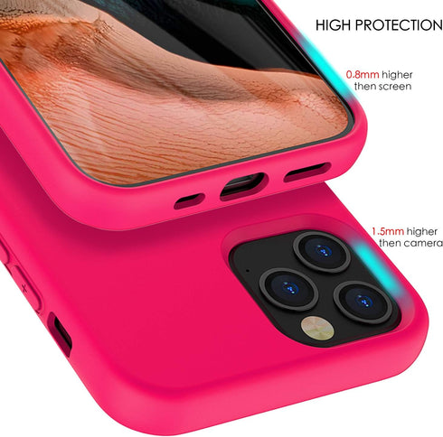 ZUSLAB Nano Silicone Case Compatible with Apple iphone12 Pro Max, Liquid Silicone Rubber Shockproof Bumper Soft Full Protection Cover - Neon Pink...