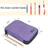Damero Crochet Hook Case, Travel Storage Bag for Swing Crochet Hooks, Lighted Hooks, Needles(Up to 8'') and Accessories, Large, Purple (No Accesso...