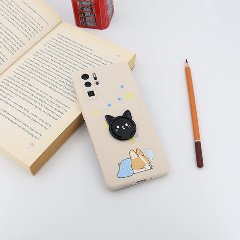 Cell Phone Ring Holder Ultra-Thin Cute Cat Metal Finger Grip 360° Rotation 180° Flip Kickstand Phone Grip for Magnetic Car Mount Compatible with A...