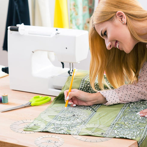 Geyee 5 Pcs Circle Ruler Quilting Template Set Circle Templates for Quilting Circle Rulers Quilt Arc Circle Cutter Ruler, 5 Sizes (Classic)...