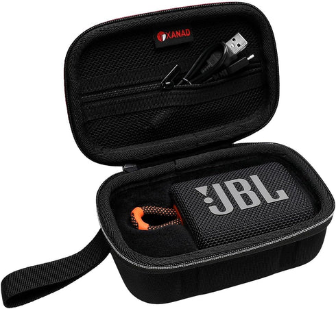 XANAD Black Case for JBL Go3 / Go 3 Eco Portable Wireless Bluetooth Speaker - Travel Protective Carrying Storage Case...