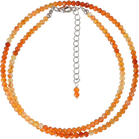 Handmade 3 MM Beaded Gemstone Choker Necklace for Women Boho Colorful Natural Stone Bead Necklaces Beach Summer Jewelry...