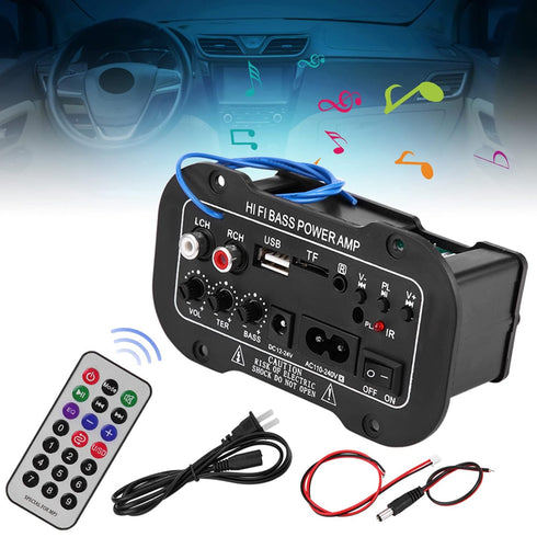 2 Channel Bluetooth Amplifier Marine, Acouto 5 Inch Auto Car Digital Bluetooth Amplifier HiFi Bass High Power Stereo Audio AMP Digital Bluetooth A...