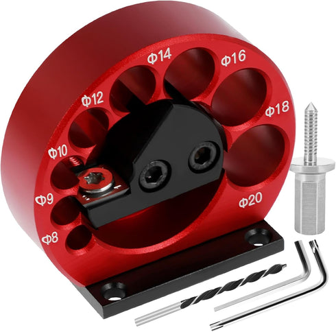 4 Pcs Dowel Maker Jig Kit, Carbide Inserts Dowel Maker, Metric 8-20mm 8 Holes Adjustable Dowel Cutter Plate, Aluminum Alloy Electric Drill Milling...