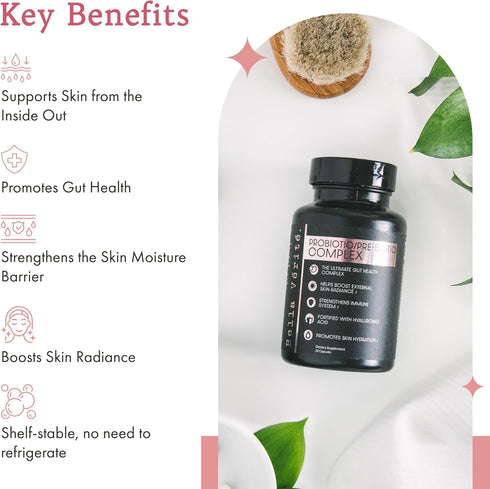 Probiotic & Prebiotic Complex - Support Women's Digestive & Gut Health - 3.45 Billion CFU Lactobacillus Probiotics for Clearer Skin - Daily Probio...