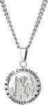 ORAZIO SAINT CHRISTOPHER Necklace 3.5mm Stainless Steel Penant Necklace Curb Link Chain 22-24 Inches...