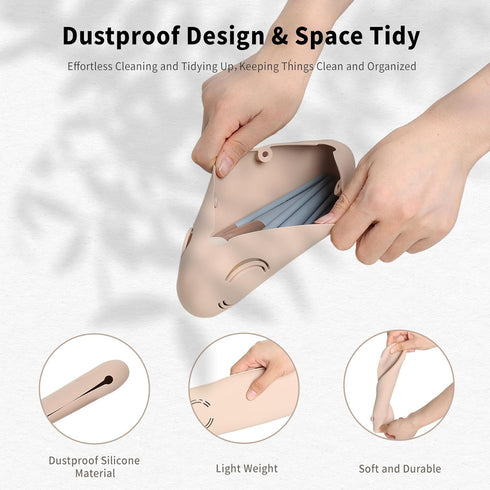 Makeup Brush Holder/makeup brush covers/Travel Makeup Brush Holder/Soft Silicone Makeup Brush Holder/Stylish Make Up Brushes Holder Organizer/Doub...