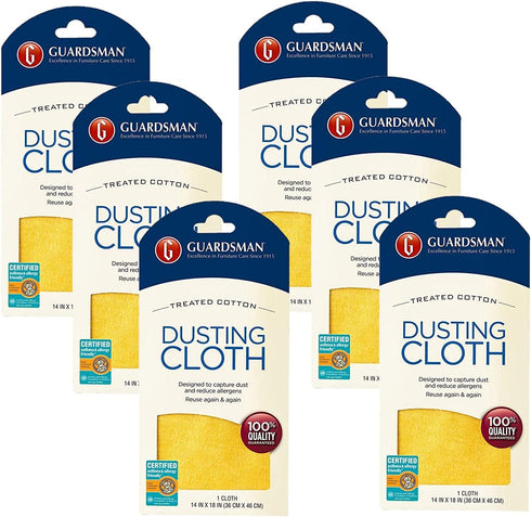 Guardsman Wood Furniture Dusting Cloths - 1 Pre-Treated Cloth - Captures 2X The Dust of a Regular Cloth, Specially Treated, No Sprays or Odors - 4...