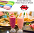 Boba Straws, Reusable Straw Metal Smoothies Jumbo Bubble Tea Tapioca Pearls Milkshake Straws, Pointed Stainless Steel Drinking Straws with Silicon...