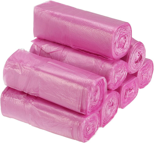 PATIKIL 2-4 Gallon Small Trash Bags, 8 Rolls / 120 Counts Strong Thin Disposable Garbage Bags for Office Bedroom Kitchen, Pink...