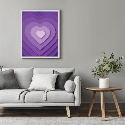 Posterizer 1 pcs-minimalistic purple girly aesthetic heart wall decor-Girls room art-Inspirational Women's Art-Gifts for Women-Gift for Girls, Tee...