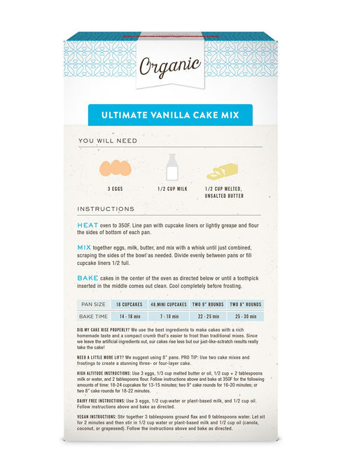 Miss Jones Baking Organic Yellow Cake and Cupcake Mix, Non-GMO, Vegan-Friendly, Moist and Fluffy: Vanilla (Pack of 1)...
