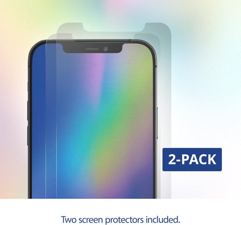 max Protection HD Screen Protection - 2 Pack - Tempered Glass Screen Protector - Made for Apple iPhone 12 Pro Max (6.7") - Case Friendly", clear...