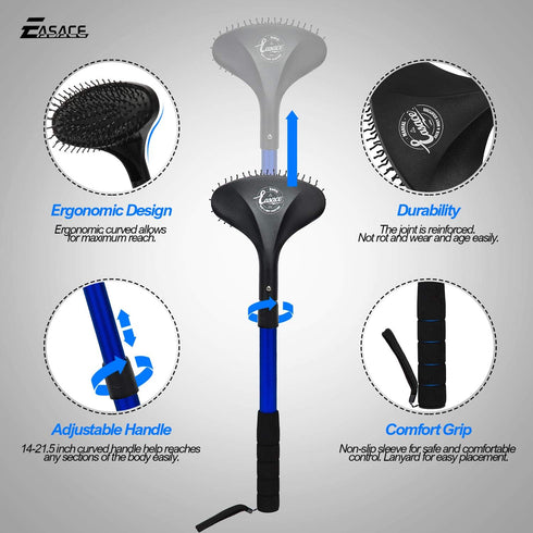 EASACE Telescopic Back Scratcher with Long Handle 21.5 Inch Adjustable Backscratchers Telescoping for Women Men Pregnant Extendable Head Body Scra...