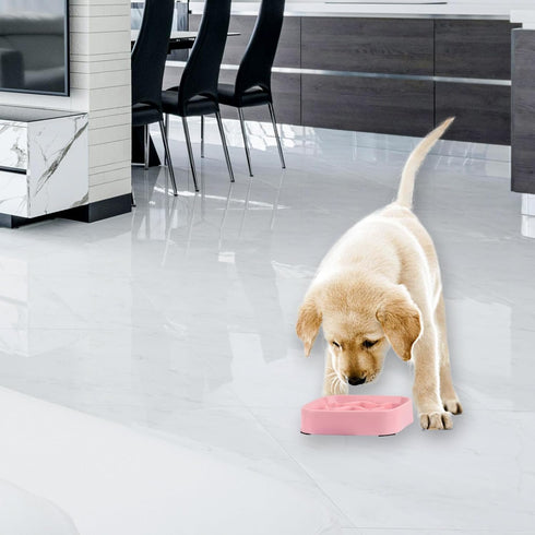 2 PACK Slow Feeder Dog Bowls Small Breed, Pink Silicone Dog Bowl, Silicone Slow Feeder Dog Bowls to Slow Down Pets' Eating Speed for Medium Small ...