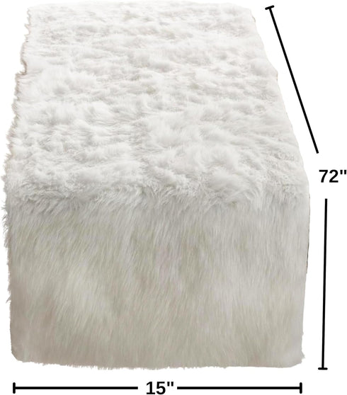 Faux Fur Design Table Runner, 15"x72", Black...