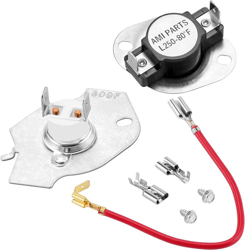 AMI PARTS 279816 Dryer Thermal Fuse & Thermostat Replacement Part Kit Replaces 3399848 3977393 AP3094244