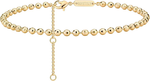 Gold Anklets for Women 14K Gold Plated Boho Beach Chain Anklet Daint Beaded Ankle Bracelet Adjustable Chain Anklet Foot Jewelry...