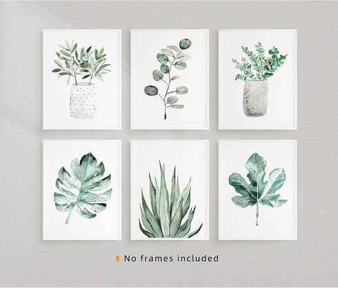 Botanical Prints Wall Art Room Decor for Bedroom Aesthetic, 8x10 Canvas Poster Unframed Set of 6, Plant Prints Leaf Posters Sage Green Decor...