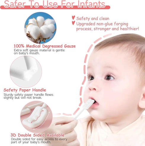 60PCS Baby Tongue Cleaner & 1PCS Finger Toothbrush Infant Mouth Cleaner Newborn Gum Cleaner Disposable Infant Oral Clean Stick Dental Care for 0-3...