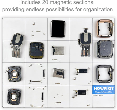 Magnetic Project Mat — Organize Screws and Parts Safely Disassemble Your Electronics, Laptop, Smartphone, Game Console, Smartwatch, Cell Phone, Ta...