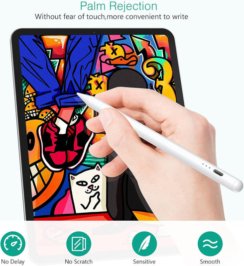 ORIA Stylus Pens for i Pad, Active Pencil for i Pad, USB Rechargeable Stylus Pens with Power Indicator, High Sensitivity, Compatible with i Pad 8t...