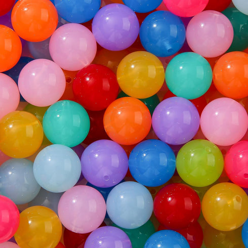 20mm Acrylic Beads Color Round Beads Chunky Bubblegum Beads for DIY Jewelry Making (Color)...