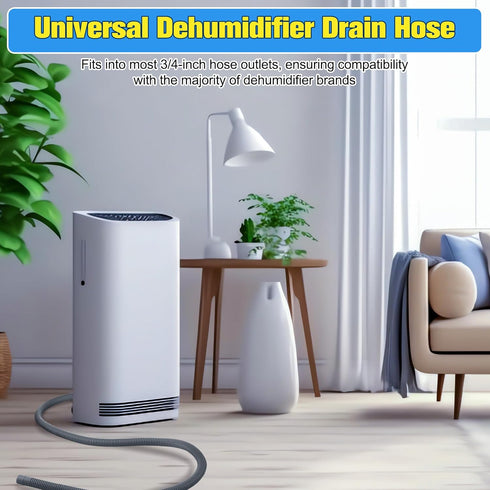 Saillong Patent Pending Dehumidifier Drain Hose, Flexible Universal Drain Hose with Cuttable Rubber Adapter and Connect Clamp, Hose Replacement fo...