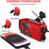 Esky Emergency Hand Crank Radio with 3 LED Flashlight, AM/FM/NOAA Portable Weather Radio with 2000mAh Power Bank Phone Charger, Solar Powered Rech...
