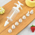 1Pc White Pipe Nozzles with Syringe?8pcs Plastic Cream Baking Piping Nozzle Dispenser Icing Pastry Tips Tube Decoration Tool, for Cupcake and Cake...