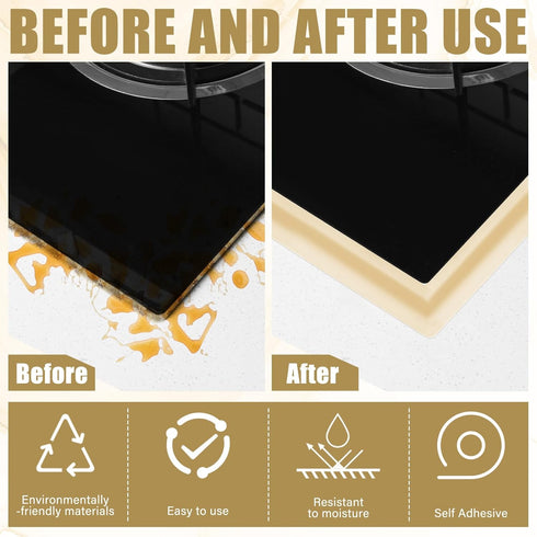 Almond Caulk Tape 10.5' x 1.5'' Waterproof Self Adhesive Caulk Strip Bathtub Sealant Tape Caulking Tape Sealing Strip Oil Proof Bathroom Caulk for...