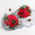LESING Rose Garlands Artificial Rose Vines, 4PCS(28.8FT) Fake Silk Flower Vines with Greenery Plants for Wedding Hanging, Home Office Arch, Garden...