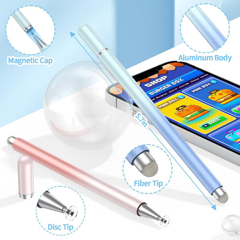 Stylus Pens for Touch Screens(3 Pcs), High Precision 2-in-1 Stylus Pen for iPad Compatible with iPad/iPhone/Tablet/Android/iOS and All Capacitive ...