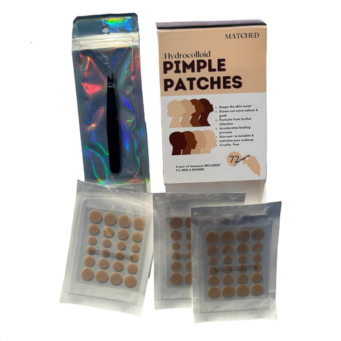 MATCHED Hydrocolloid Pimple Patches - Truly Invisible Pimple Patches - 3 Sizes, 72-Count(1 Pack )- Acne patches that match your skin tone & makeup...