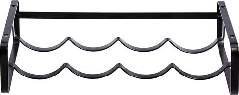 Amazon Basics Tabletop Stackable 4-Bottle Metal Wine Rack, 3.74"D x 15.75"W x 7.87"H, Black...